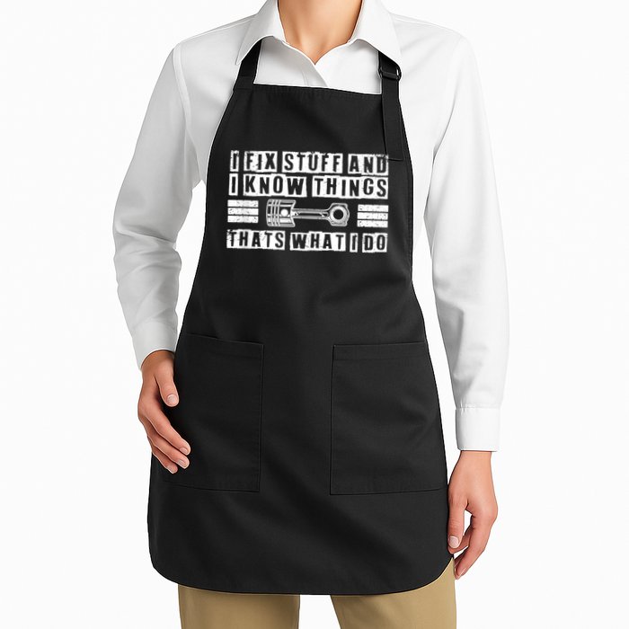 I Fix Stuff And I Know Things Mechanic Repair Shop Car Apron