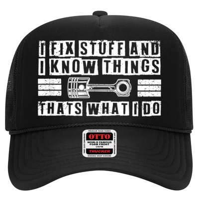 I Fix Stuff And I Know Things Mechanic Repair Shop Car Trucker Hat