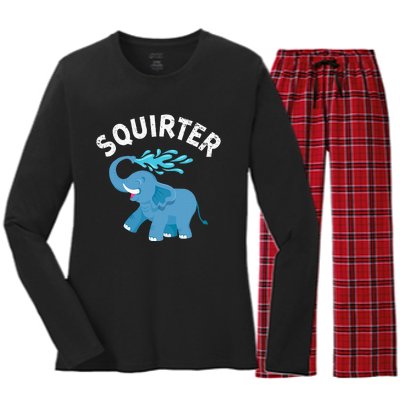 Inappropriate Funny Squirter Embarrassing Women's Long Sleeve Flannel Pajama Set 