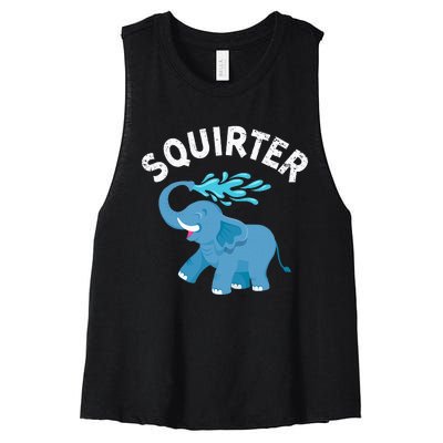 Inappropriate Funny Squirter Embarrassing Women's Racerback Cropped Tank