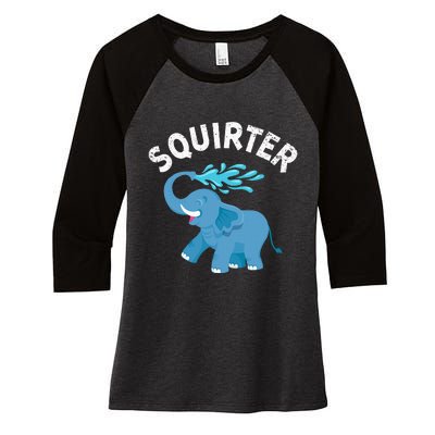 Inappropriate Funny Squirter Embarrassing Women's Tri-Blend 3/4-Sleeve Raglan Shirt