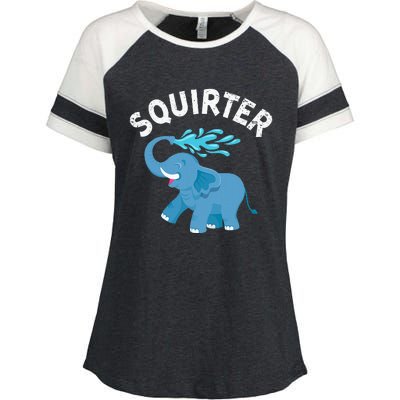 Inappropriate Funny Squirter Embarrassing Enza Ladies Jersey Colorblock Tee