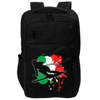 Italy Flag Skier Italian Alpine Skiing Impact Tech Backpack