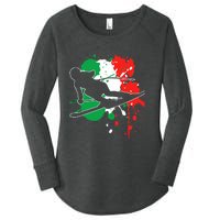 Italy Flag Skier Italian Alpine Skiing Women's Perfect Tri Tunic Long Sleeve Shirt