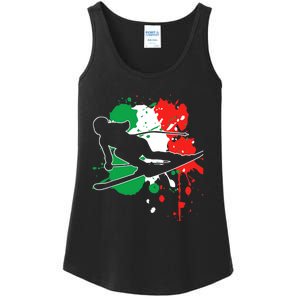 Italy Flag Skier Italian Alpine Skiing Ladies Essential Tank