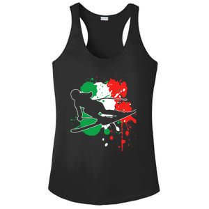 Italy Flag Skier Italian Alpine Skiing Ladies PosiCharge Competitor Racerback Tank