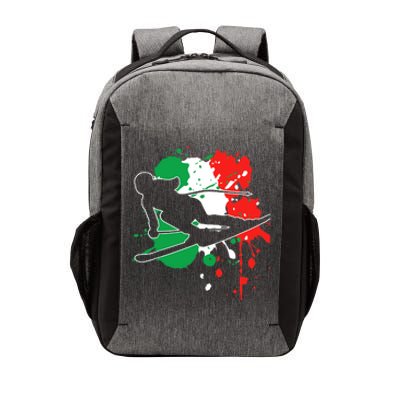 Italy Flag Skier Italian Alpine Skiing Vector Backpack