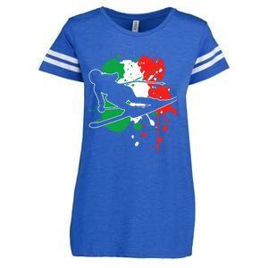 Italy Flag Skier Italian Alpine Skiing Enza Ladies Jersey Football T-Shirt