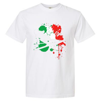 Italy Flag Skier Italian Alpine Skiing Garment-Dyed Heavyweight T-Shirt