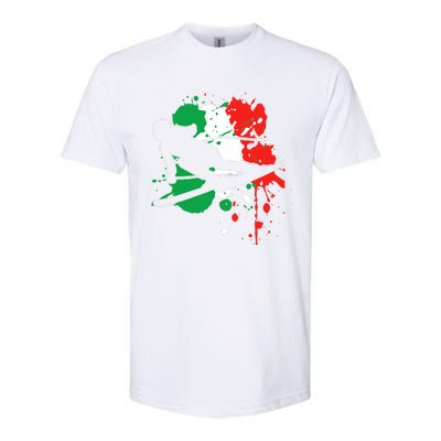 Italy Flag Skier Italian Alpine Skiing Softstyle® CVC T-Shirt