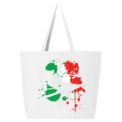 Italy Flag Skier Italian Alpine Skiing 25L Jumbo Tote