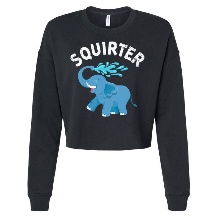 Inappropriate Funny Squirter Embarrassing Cropped Pullover Crew