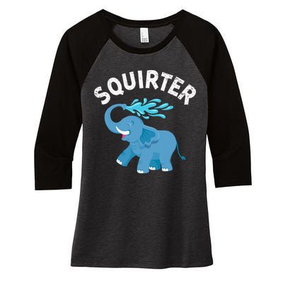 Inappropriate Funny Squirter Embarrassing Women's Tri-Blend 3/4-Sleeve Raglan Shirt