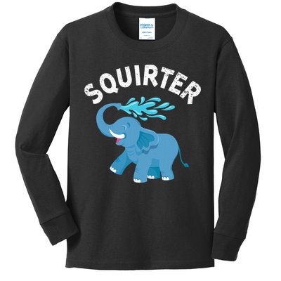 Inappropriate Funny Squirter Embarrassing Kids Long Sleeve Shirt