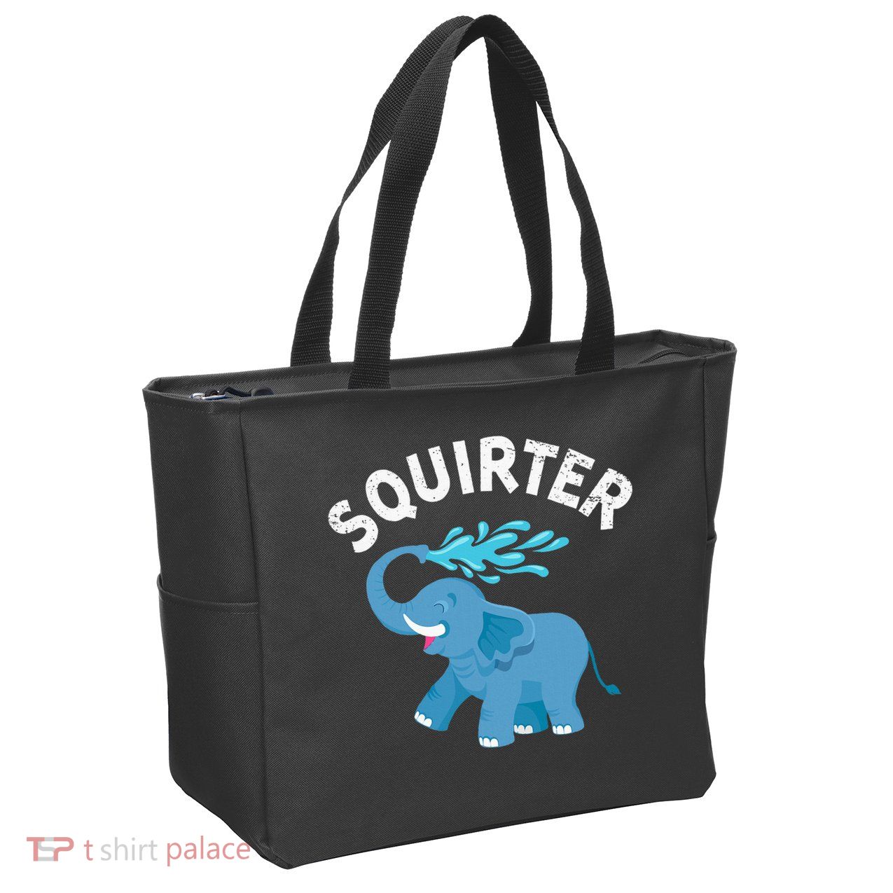 Inappropriate Funny Squirter Embarrassing Zip Tote Bag