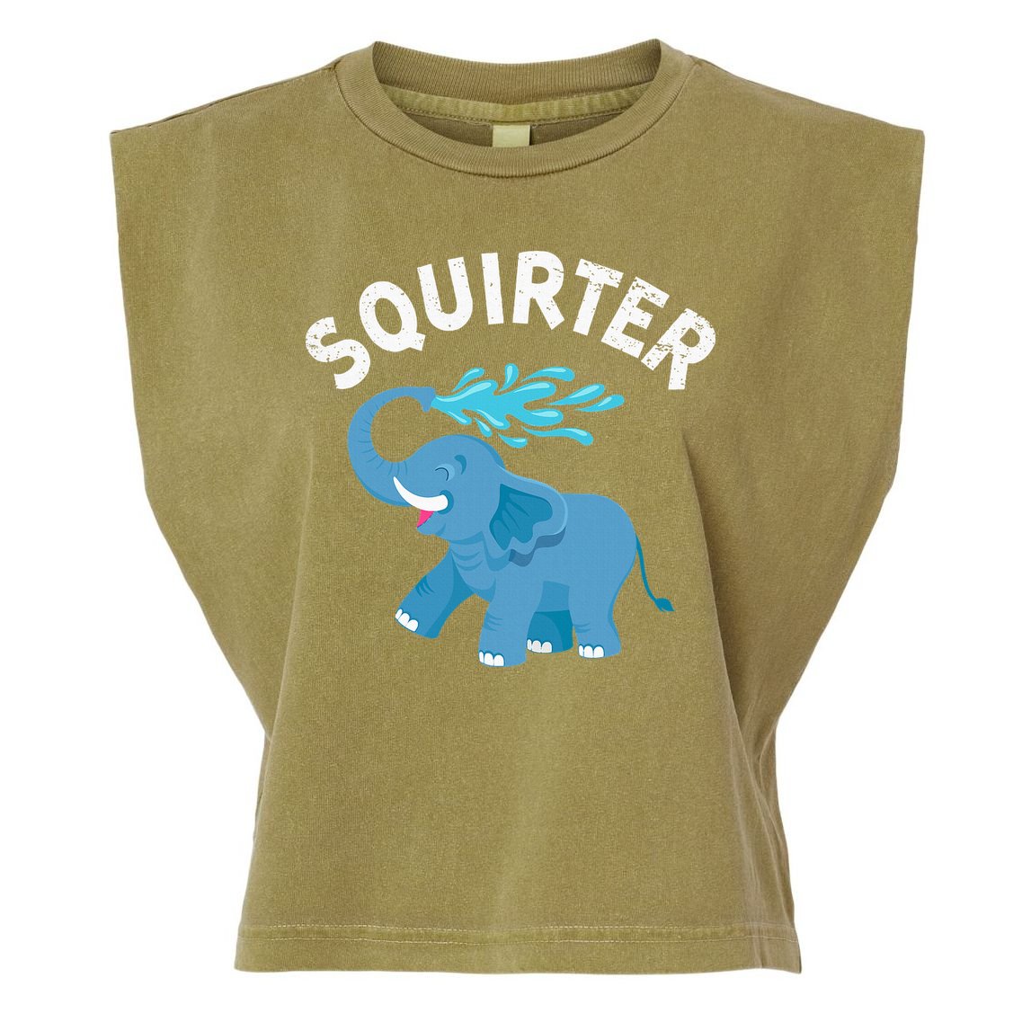 Inappropriate Funny Squirter Embarrassing Garment-Dyed Women's Muscle Tee
