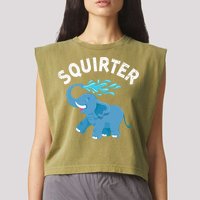 Inappropriate Funny Squirter Embarrassing Garment-Dyed Women's Muscle Tee