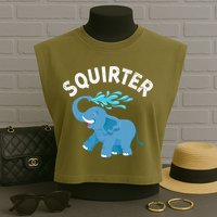 Inappropriate Funny Squirter Embarrassing Garment-Dyed Women's Muscle Tee
