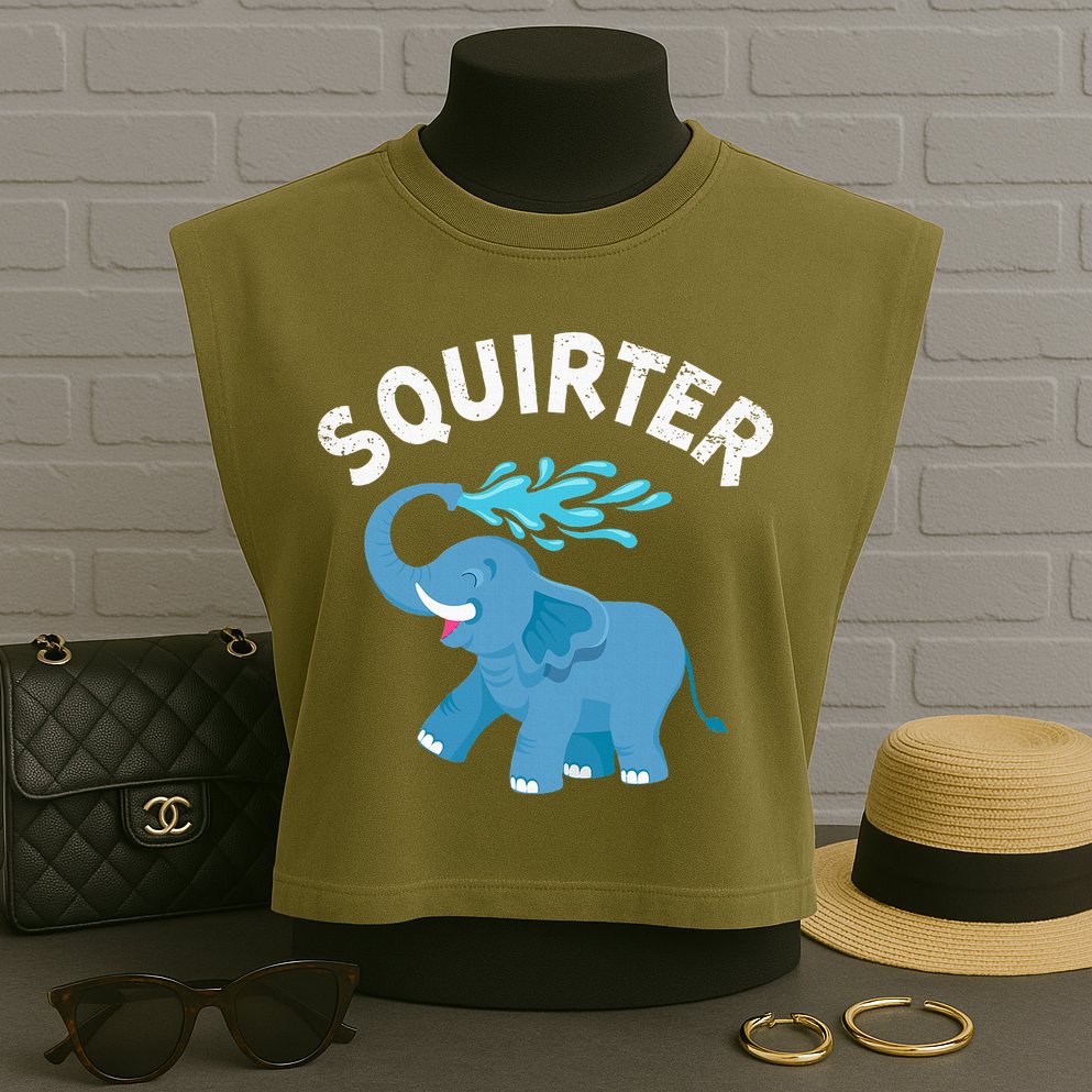 Inappropriate Funny Squirter Embarrassing Garment-Dyed Women's Muscle Tee