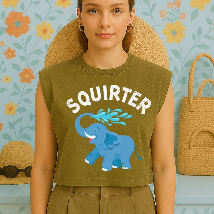 Inappropriate Funny Squirter Embarrassing Garment-Dyed Women's Muscle Tee