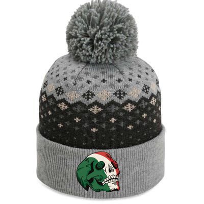 Italian Flag Skull The Baniff Cuffed Pom Beanie