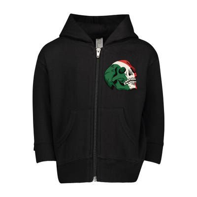 Italian Flag Skull Toddler Zip Fleece Hoodie