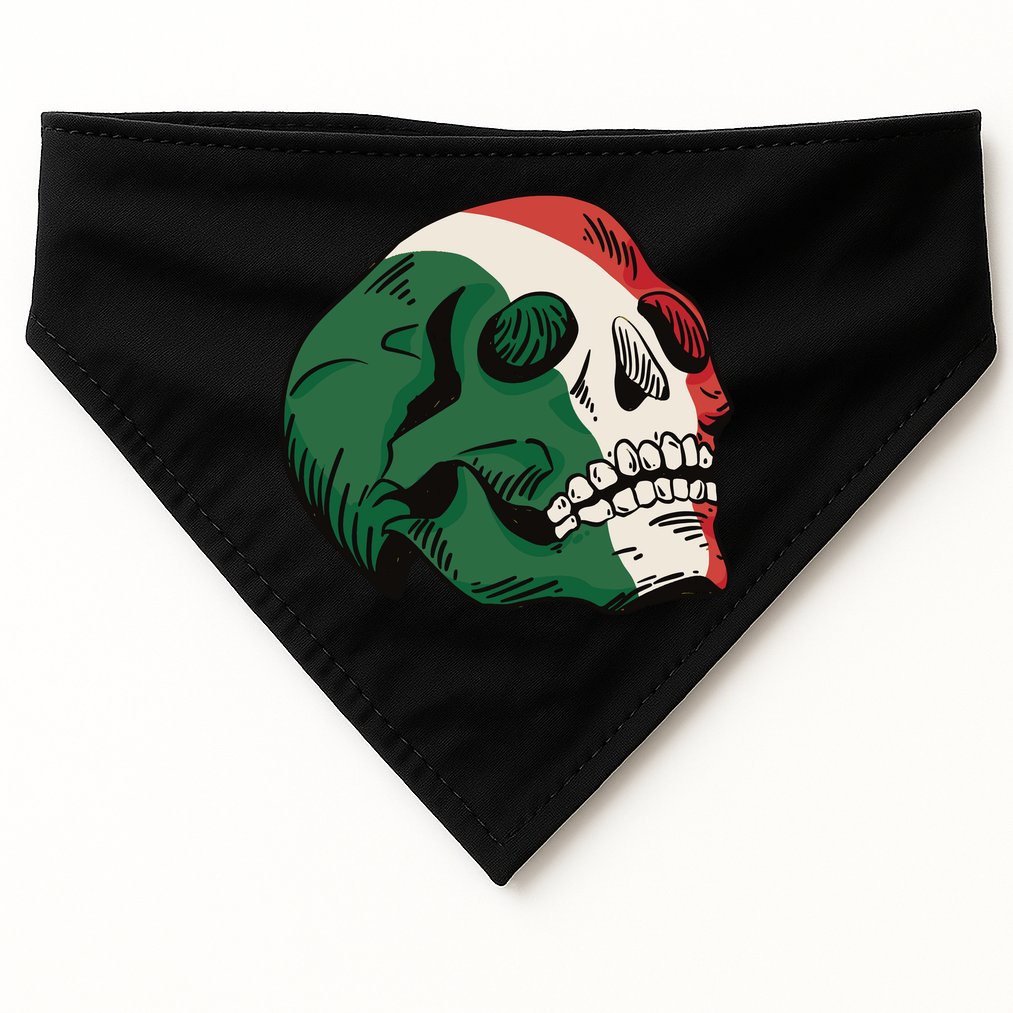 Italian Flag Skull USA-Made Doggie Bandana