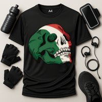 Italian Flag Skull Cooling Performance Crew T-Shirt
