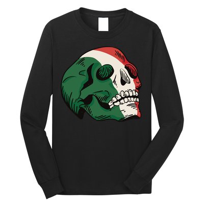 Italian Flag Skull Long Sleeve Shirt