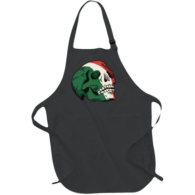 Italian Flag Skull Full-Length Apron With Pockets