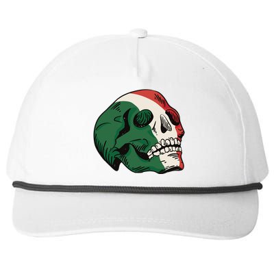 Italian Flag Skull Snapback Five-Panel Rope Hat