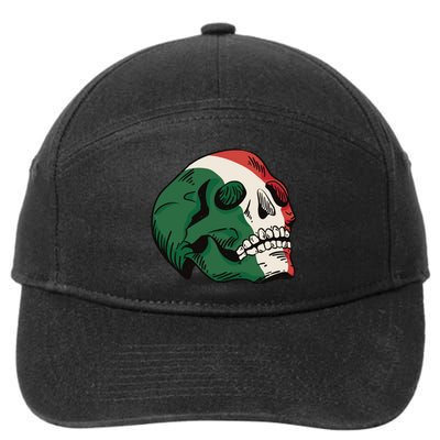 Italian Flag Skull 7-Panel Snapback Hat