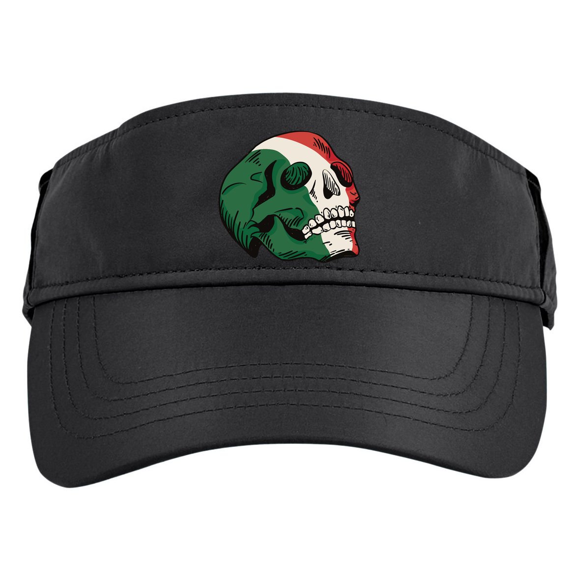 Italian Flag Skull Adult Drive Performance Visor