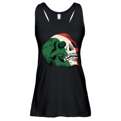 Italian Flag Skull Ladies Essential Flowy Tank