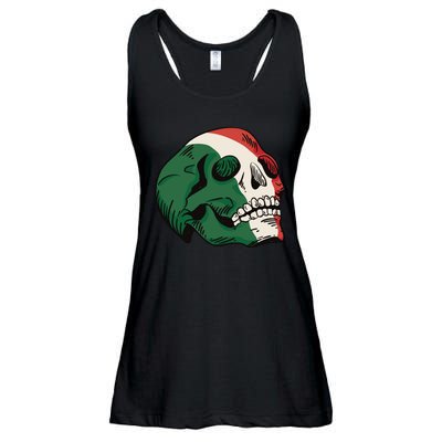 Italian Flag Skull Ladies Essential Flowy Tank