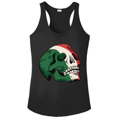 Italian Flag Skull Ladies PosiCharge Competitor Racerback Tank