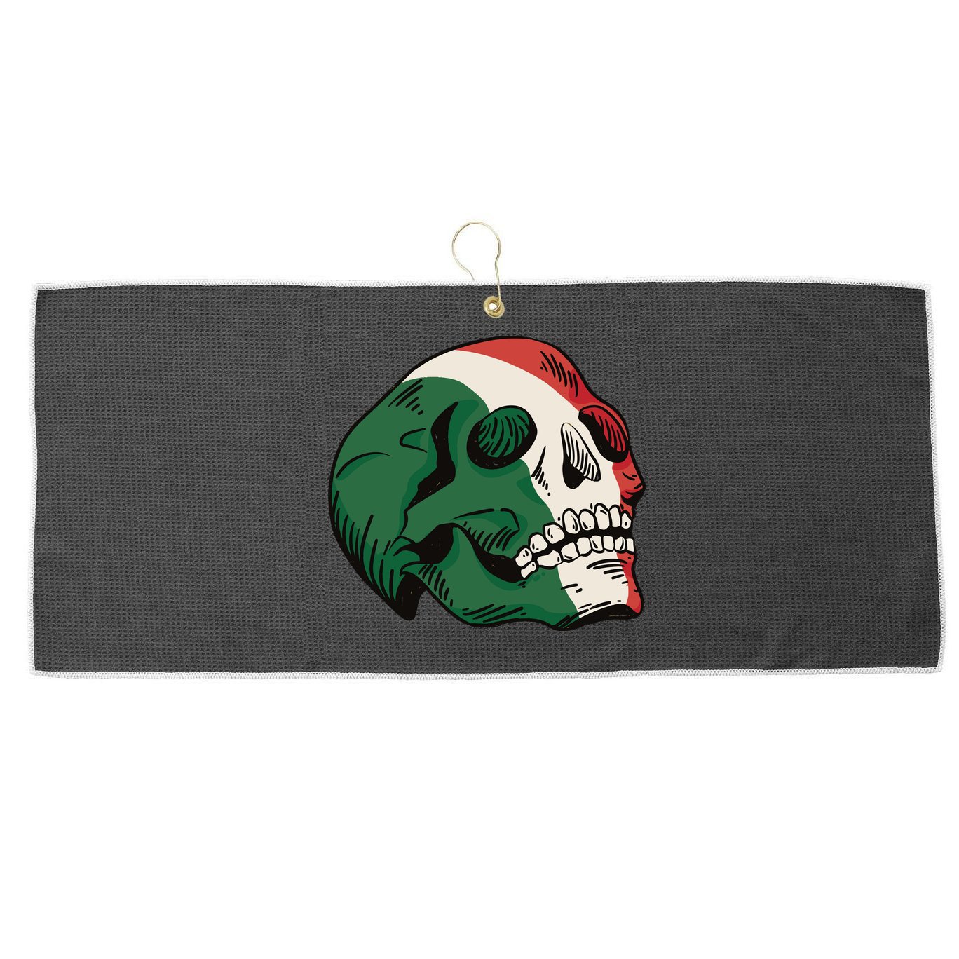 Italian Flag Skull Large Microfiber Waffle Golf Towel