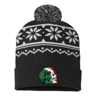 Italian Flag Skull USA-Made Snowflake Beanie