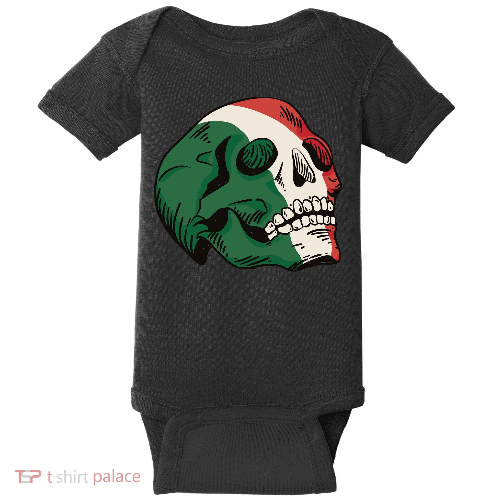 Italian Flag Skull Baby Bodysuit