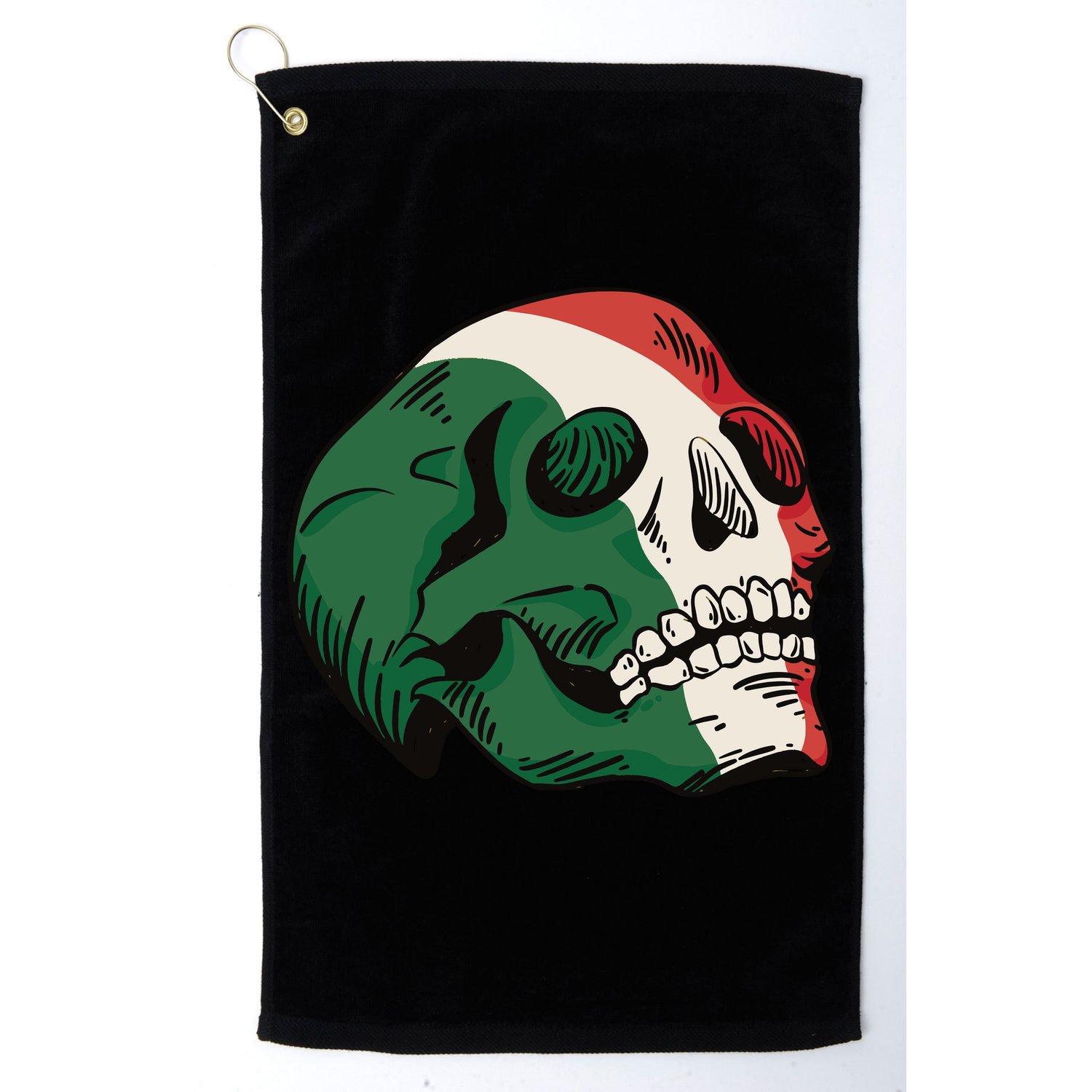 Italian Flag Skull Golf Towel