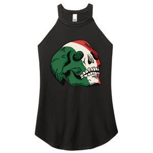 Italian Flag Skull Women's Perfect Tri Rocker Tank