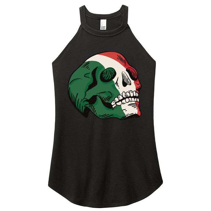 Italian Flag Skull Women's Perfect Tri Rocker Tank