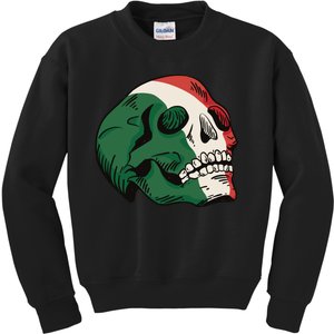 Italian Flag Skull Kids Sweatshirt