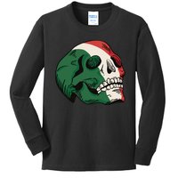 Italian Flag Skull Kids Long Sleeve Shirt