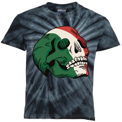 Italian Flag Skull Kids Tie-Dye T-Shirt