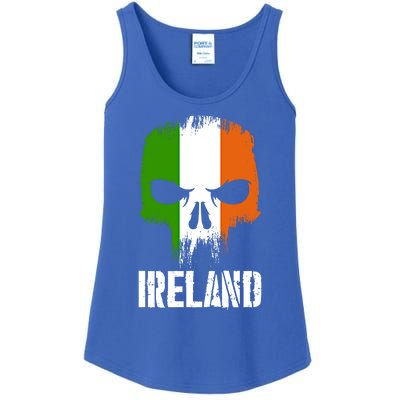 Ireland Flag Skull Irish Pride Patriotic Funny Gift Ladies Essential Tank