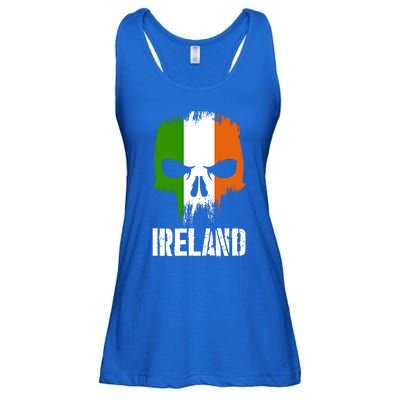 Ireland Flag Skull Irish Pride Patriotic Funny Gift Ladies Essential Flowy Tank