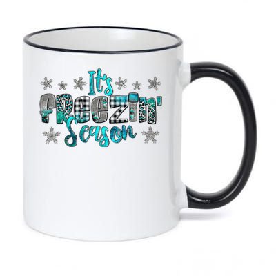 ItS Freezin Season Winter Vibes Cozy Season Christmas Gifts 11oz Black Color Changing Mug