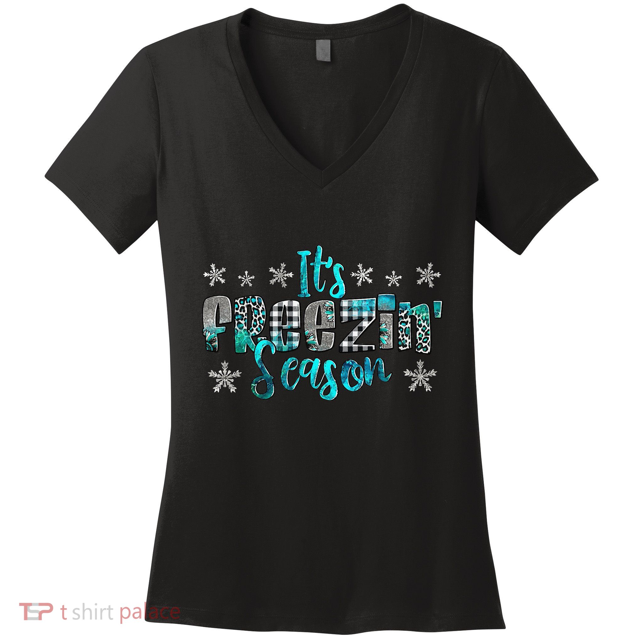 ItS Freezin Season Winter Vibes Cozy Season Christmas Gifts Women's V-Neck T-Shirt
