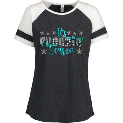 ItS Freezin Season Winter Vibes Cozy Season Christmas Gifts Enza Ladies Jersey Colorblock Tee